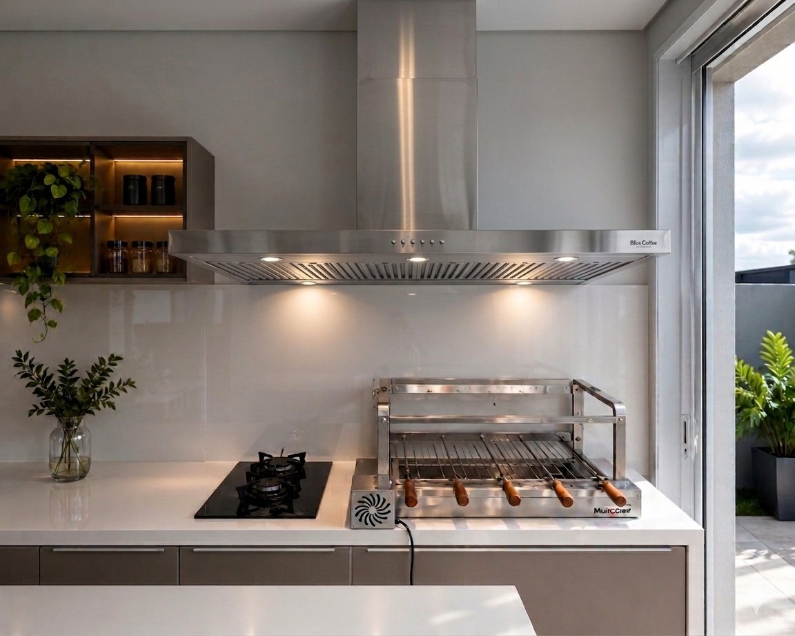 Coifa Conjugada Slim — Acabamento em Inox 430 escovado